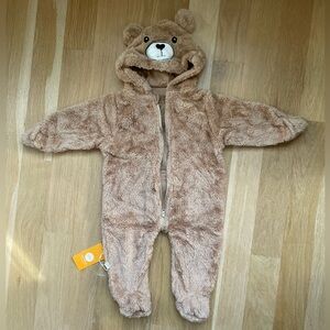 Cozy Brown Bear Footie Onesie for Kids